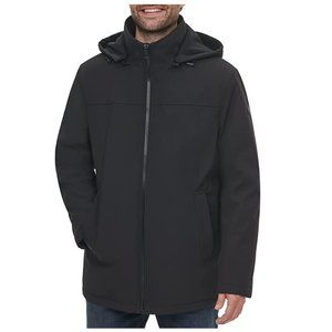 NWT Calvin Klein Men Hooded Rip Stop Jacket w/Fleece Bib Black Size L $279 6D487